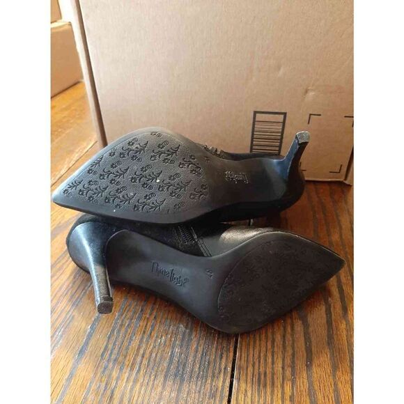 Size 7 Lime Light Black Miley High Heel Pump Stiletto Ankle Boots Booties Shoes - Picture 5 of 5